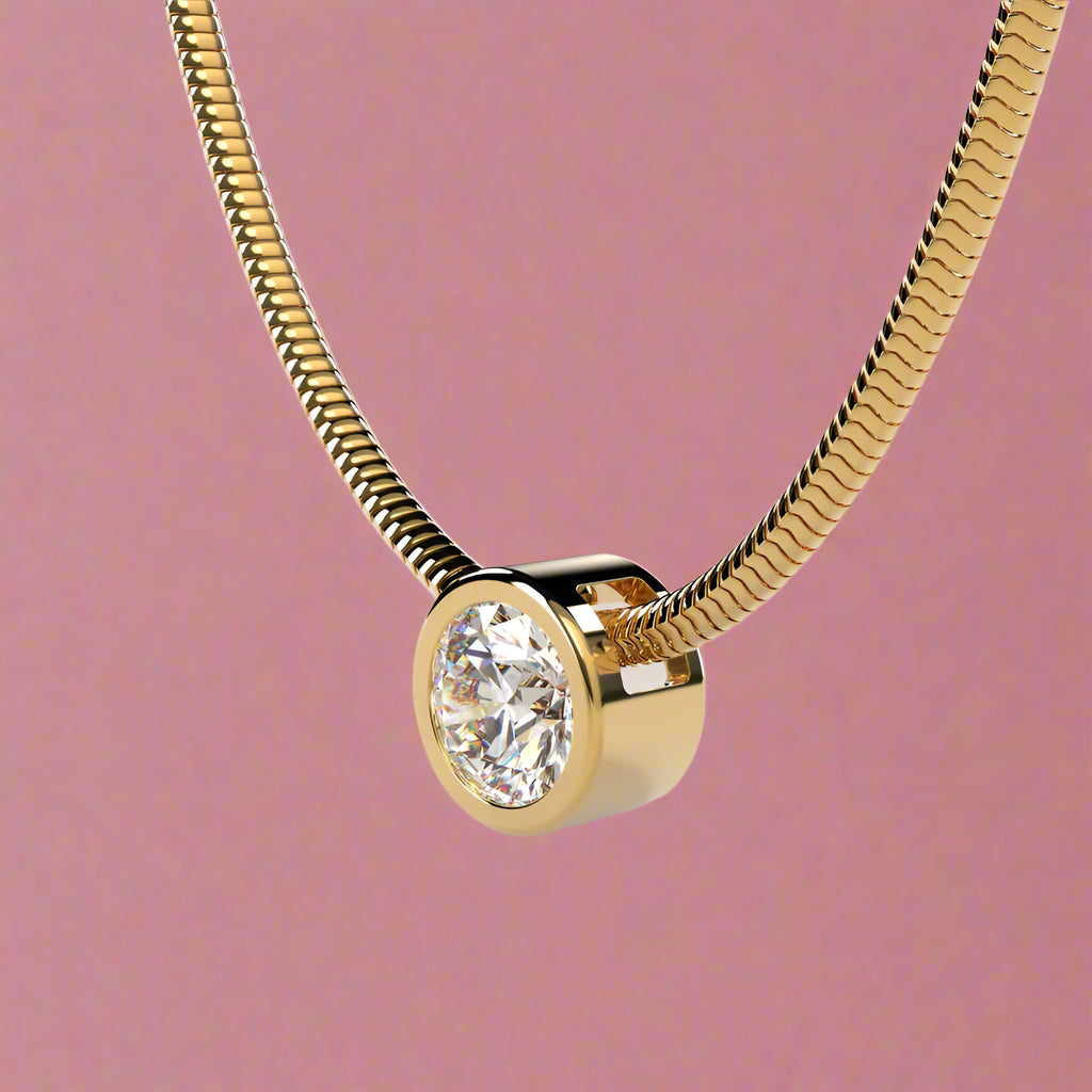 Round Lab Grown Diamond 1.50CT Solitaire Diamond Pendant