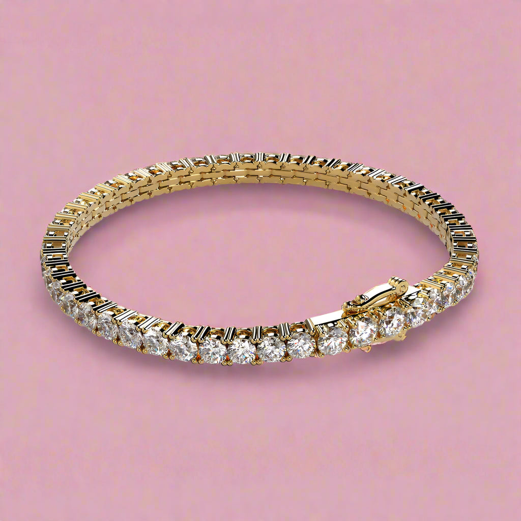 Round Lab Grown Diamond Tennis Bracelet