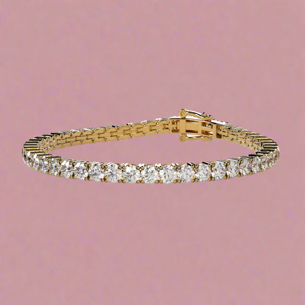 Round Lab Grown Diamond Tennis Bracelet