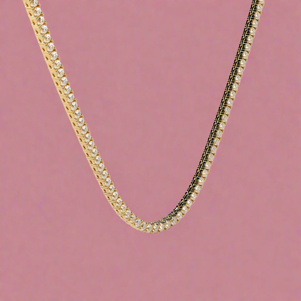 Round Lab Grown Tennis Necklace